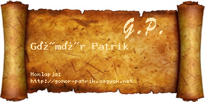 Gömör Patrik névjegykártya